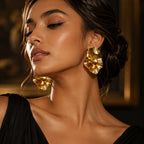 Abstract Gold Statement Earrings | Stainless Steel Anti Tarnish Earrings for Women