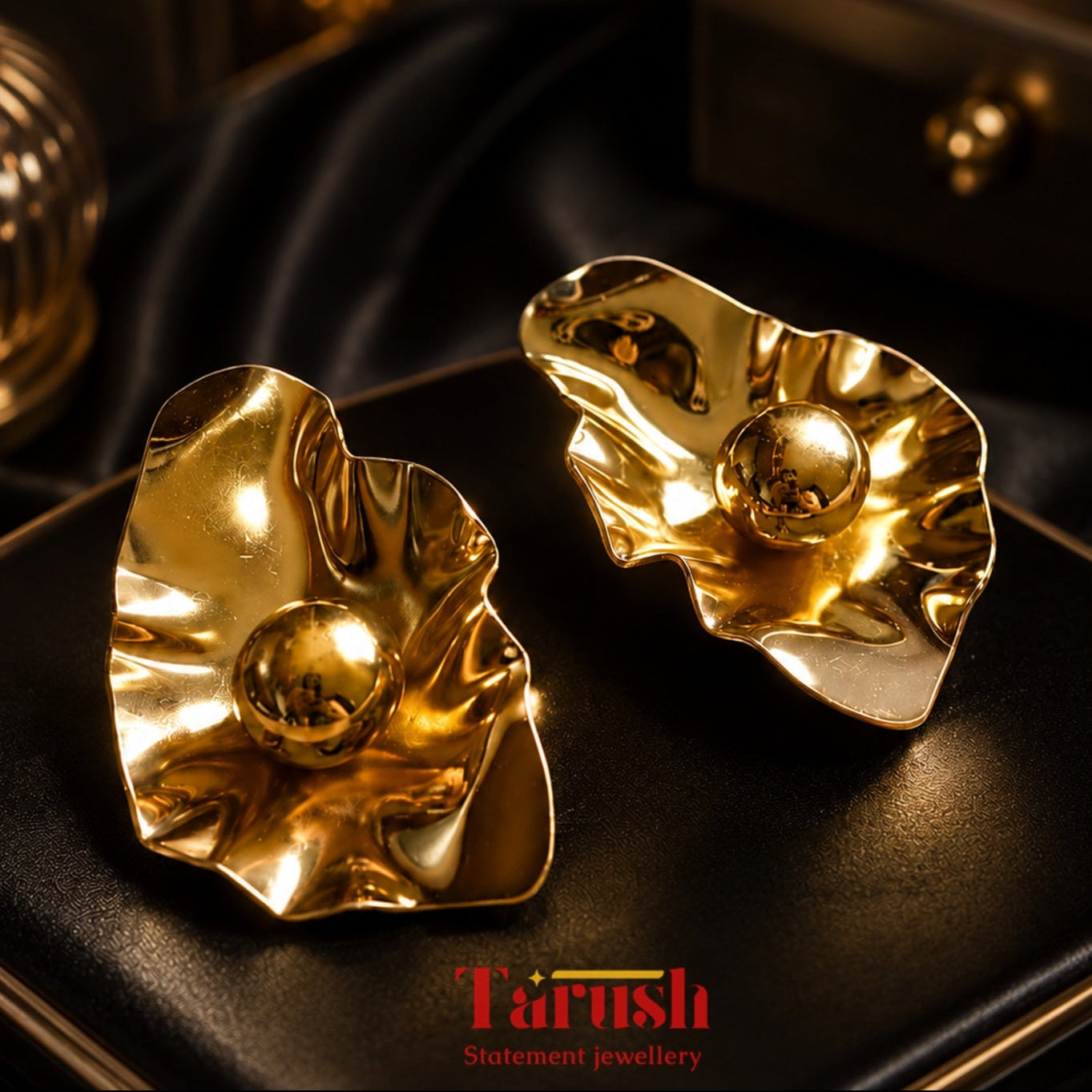 Abstract Gold Statement Earrings | Stainless Steel Anti Tarnish Earrings for Women