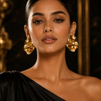 Abstract Gold Statement Earrings | Stainless Steel Anti Tarnish Earrings for Women