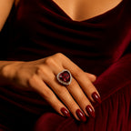 Ruby Red Heart Diamond Heart Cut Ring | Stainless Steel Anti Tarnish Ring for Women
