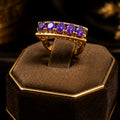 Purple Crystal Band Ring | Stainless Steel Anti Tarnish Ring for Women