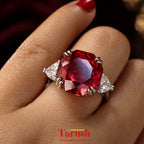 Red Rose Cut Diamond Look (DIAMOND REPLICA) Ring | Stainless Steel Anti Tarnish Adjustable Ring