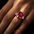 Red Rose Cut Diamond Look (DIAMOND REPLICA) Ring | Stainless Steel Anti Tarnish Adjustable Ring