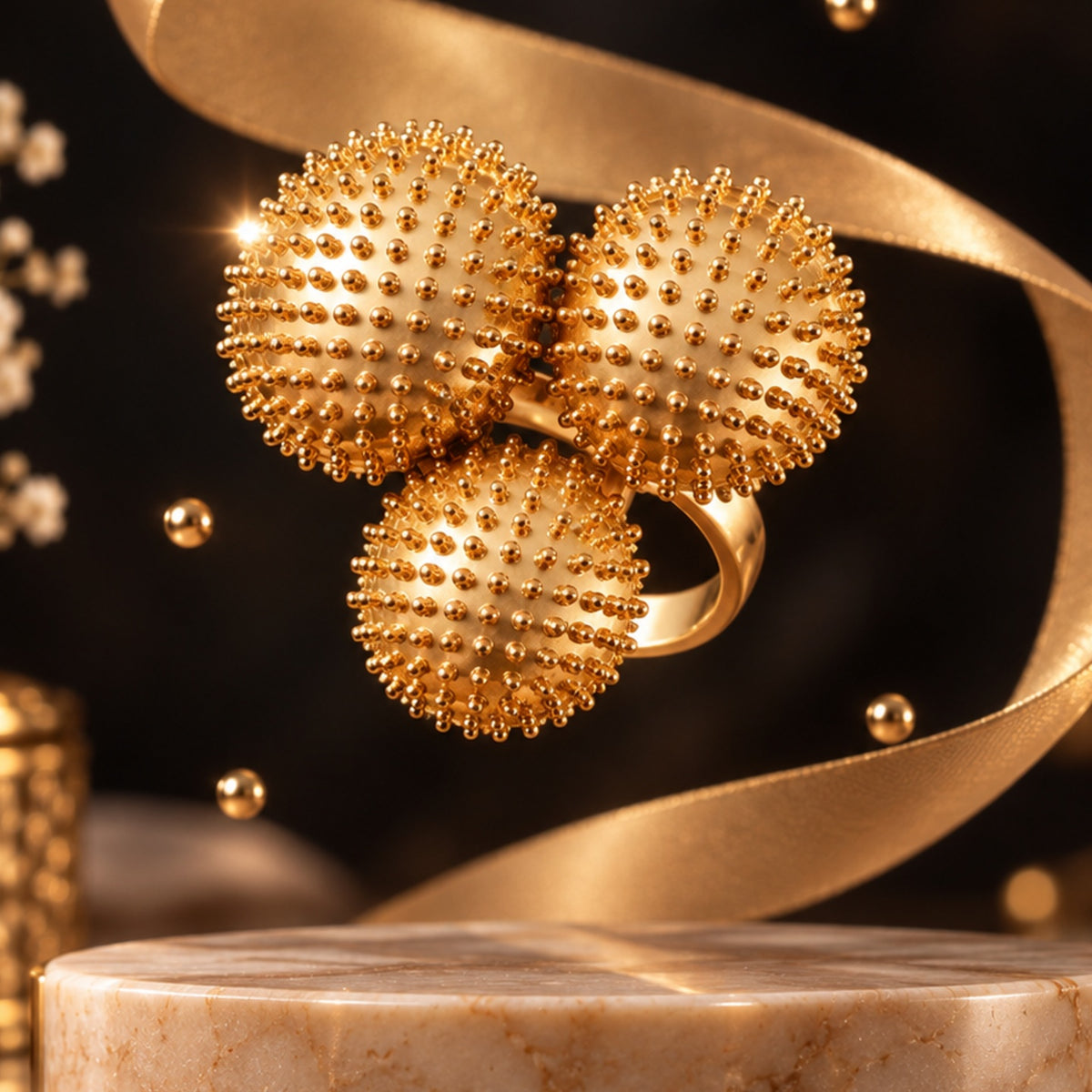 The Queen's Ring - Gold and Bold Ring | Gold Anti Tarnish Ring for Women - Adjustable Ring