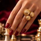 The Queen's Ring - Gold and Bold Ring | Gold Anti Tarnish Ring for Women - Adjustable Ring