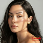 18 Kt Gold Plated Heart earring Semi Precious stone