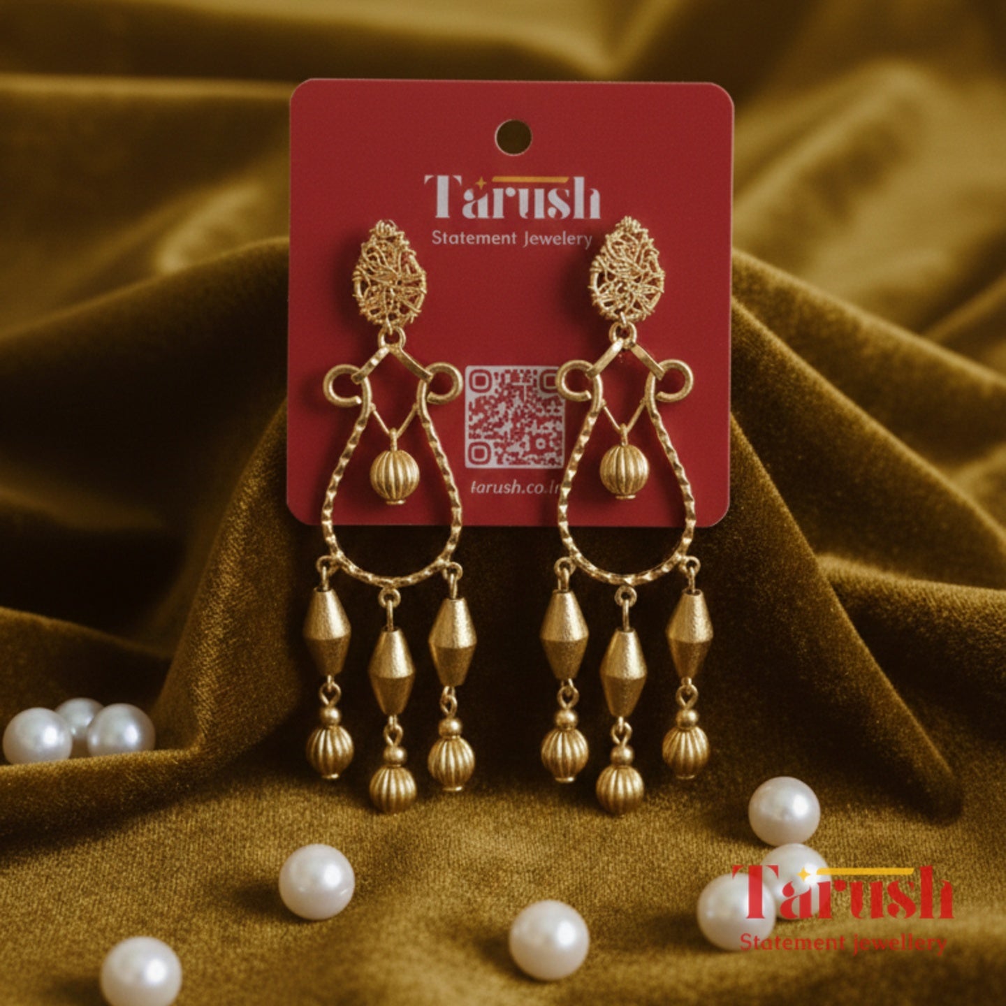 18 Kt Gold Plated - Gold beads jhumka - Look Fabulous On Every Festival
