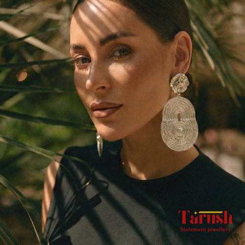 18 Kt Gold Plate Brass Dangling Earrings - Gold Bid Round earrings - Perfect For all Your Parties