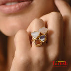 18 Kt Gold Plated druzy stone big ring Semi Precious stone