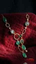 18 Kt Gold Plated Green necklace Semi Precious stone