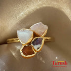 18 Kt Gold Plated druzy stone big ring Semi Precious stone