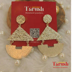18 kt gold plated earring - Gold Big Hammered Earring -  Make a Statement - Everyday Look