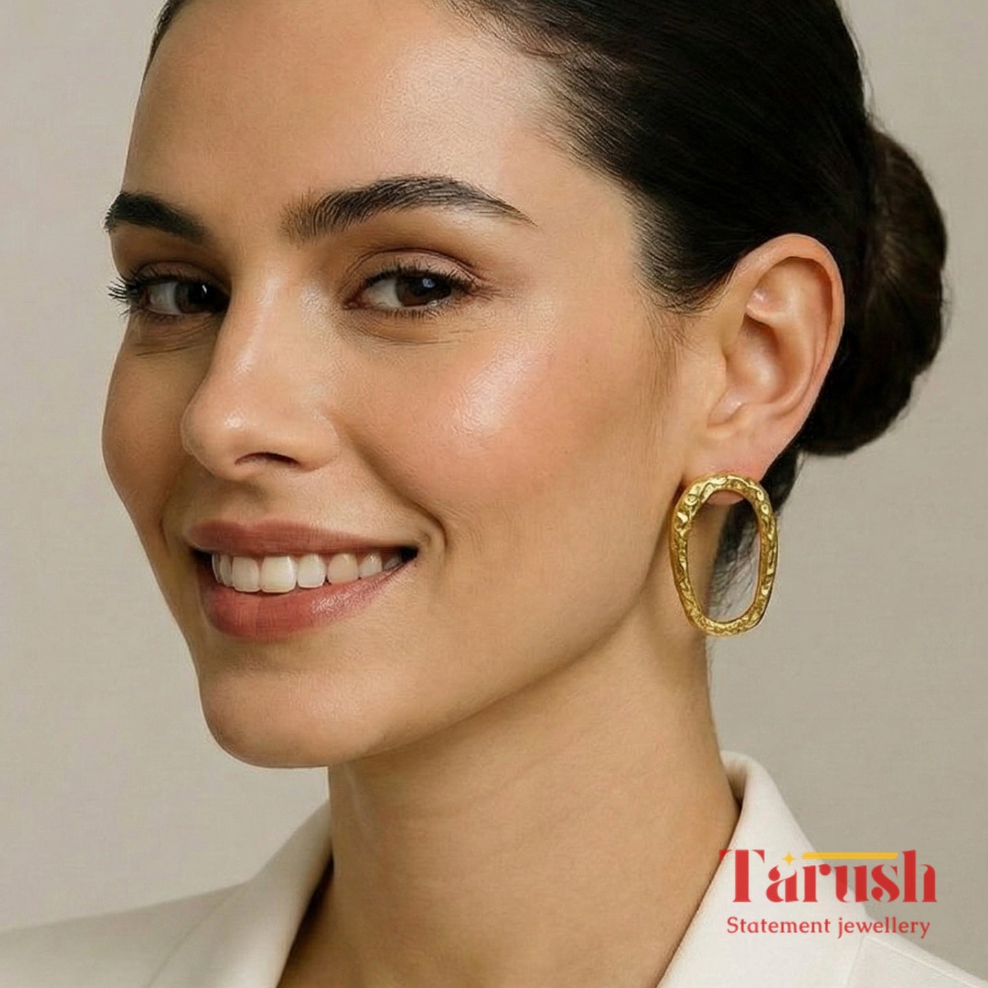 18 Kt Gold Plated Gold earring stud Semi Precious stone