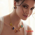 18 Kt Gold Plated Stone necklace Semi Precious stone