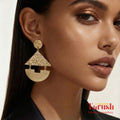 18 kt gold plated earring - Gold Big Hammered Earring -  Make a Statement - Everyday Look