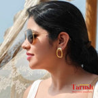 18 Kt Gold Plated Gold earring stud Semi Precious stone