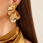 Golden Petals - 18 Kt Gold Plated Light weight - Half Flowers - Look Fabulous Everyday