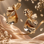 Golden Petals - 18 Kt Gold Plated Light weight - Half Flowers - Look Fabulous Everyday