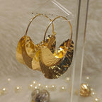 18 Kt Gold Plated hoops gold Semi Precious stone