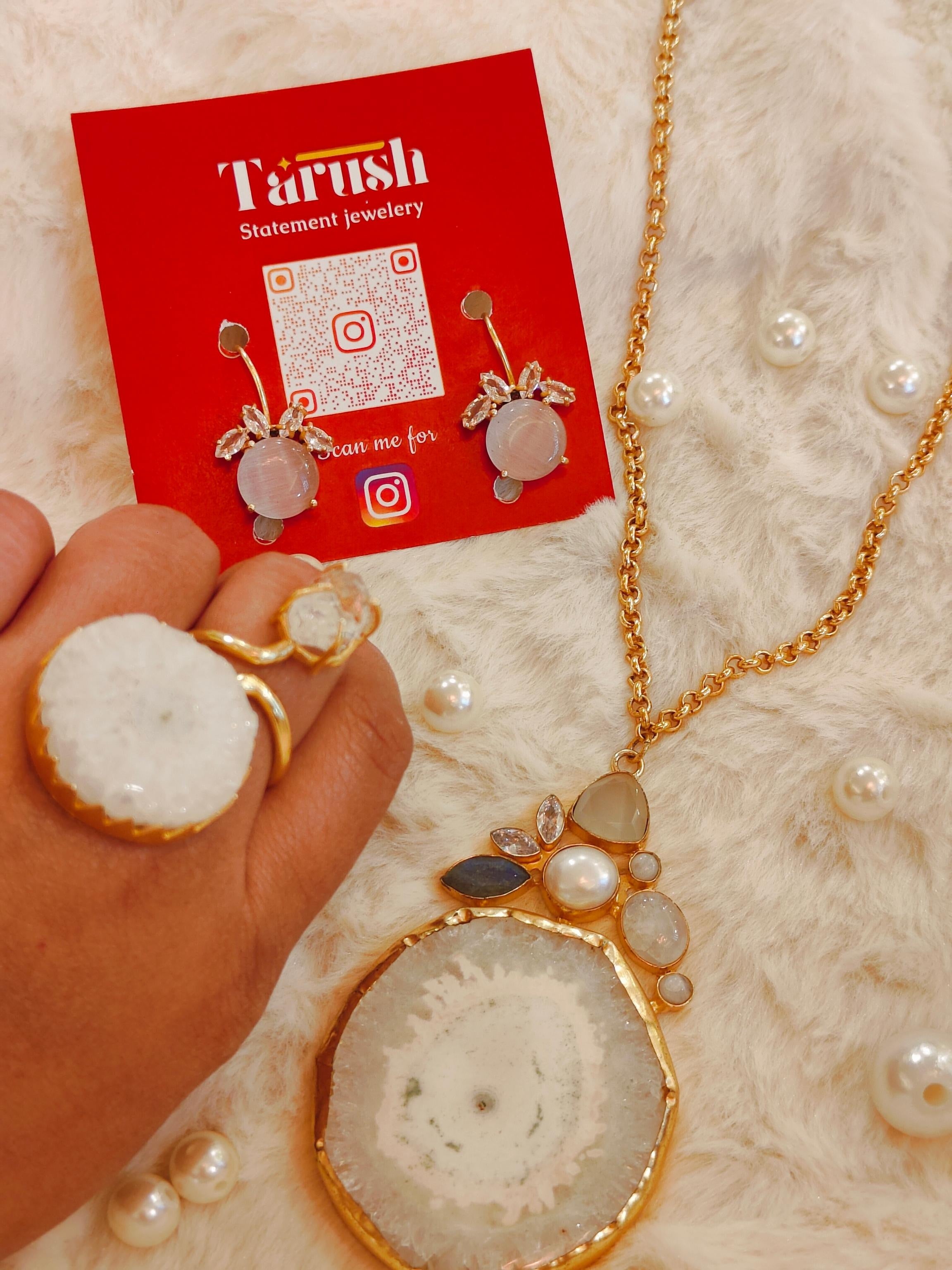 Moon stone necklace set (set of 3)