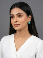 18 Kt Gold Plated Turquiose studs Semi Precious stone - Perfect for your Every Day Look