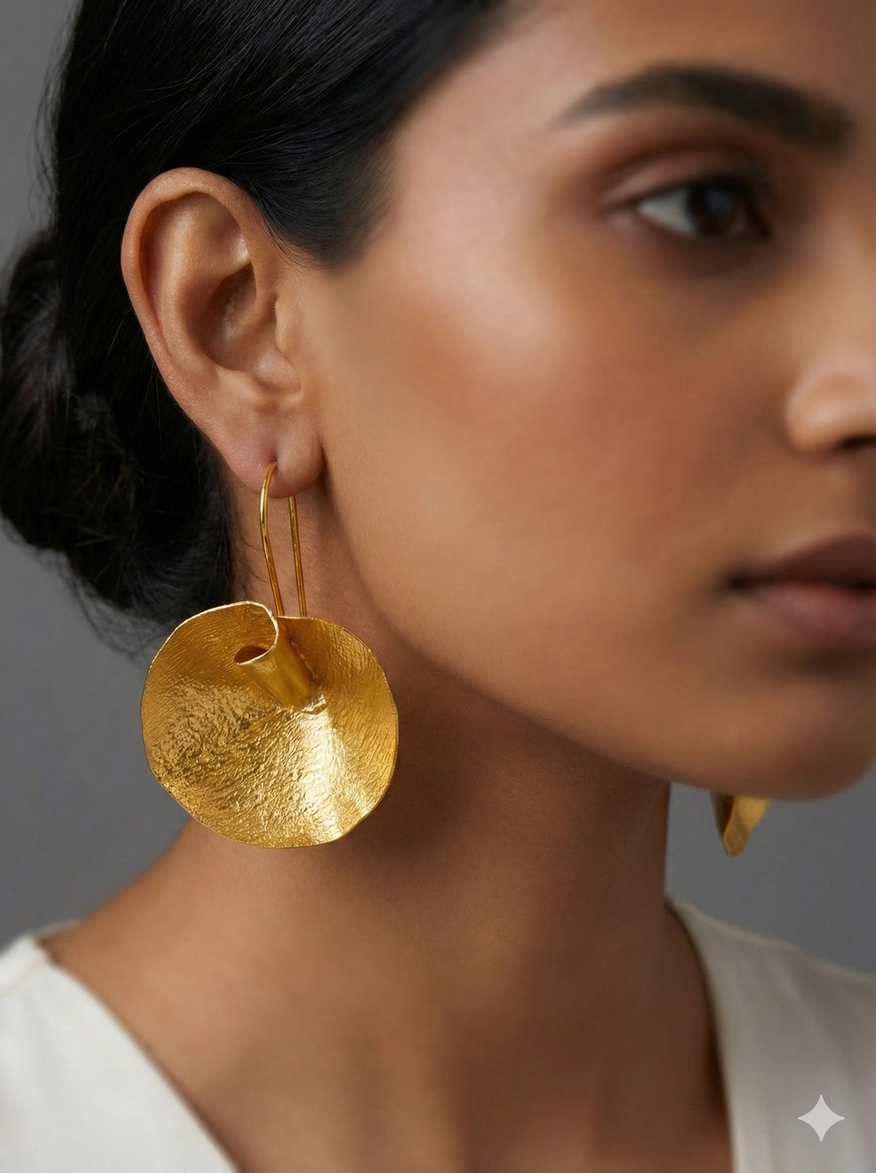 18 Kt Gold Plated Gold hook earring Semi Precious stone