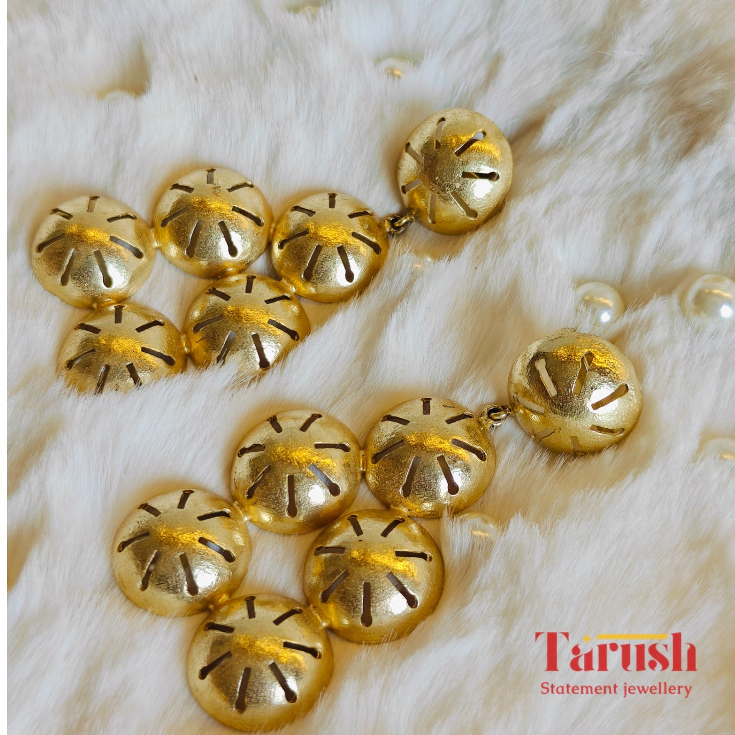 18 Kt Gold Plated - Made of Brass - Gold Bid earrings - Perfect For all Your Parties Semi Precious stone