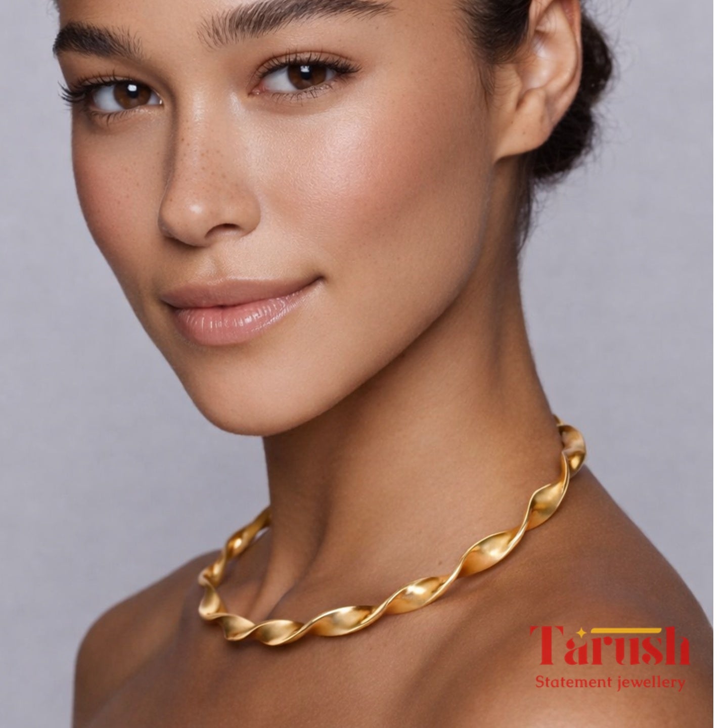 18 kt gold plated Hasli - Golden Spiral Hasli - Look Elegant with Tarush Hasli