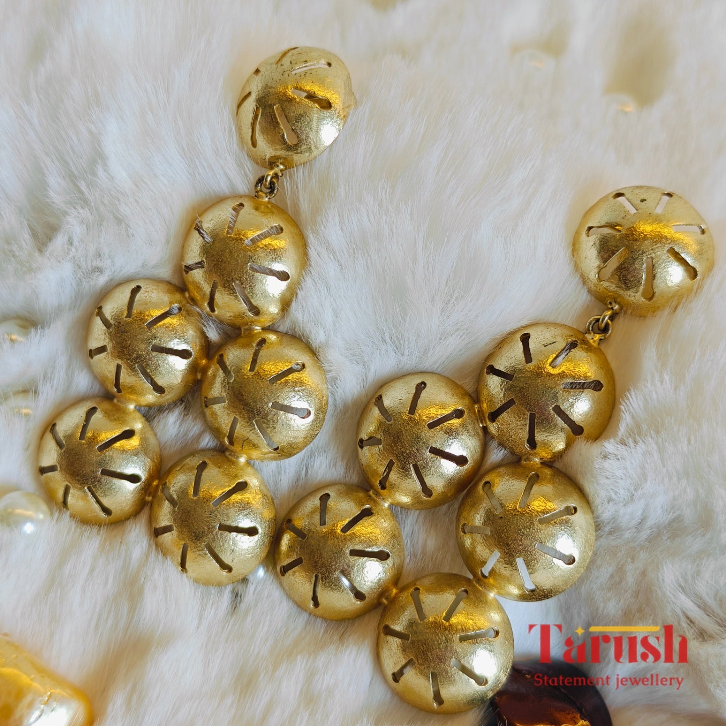 18 Kt Gold Plated - Made of Brass - Gold Bid earrings - Perfect For all Your Parties Semi Precious stone