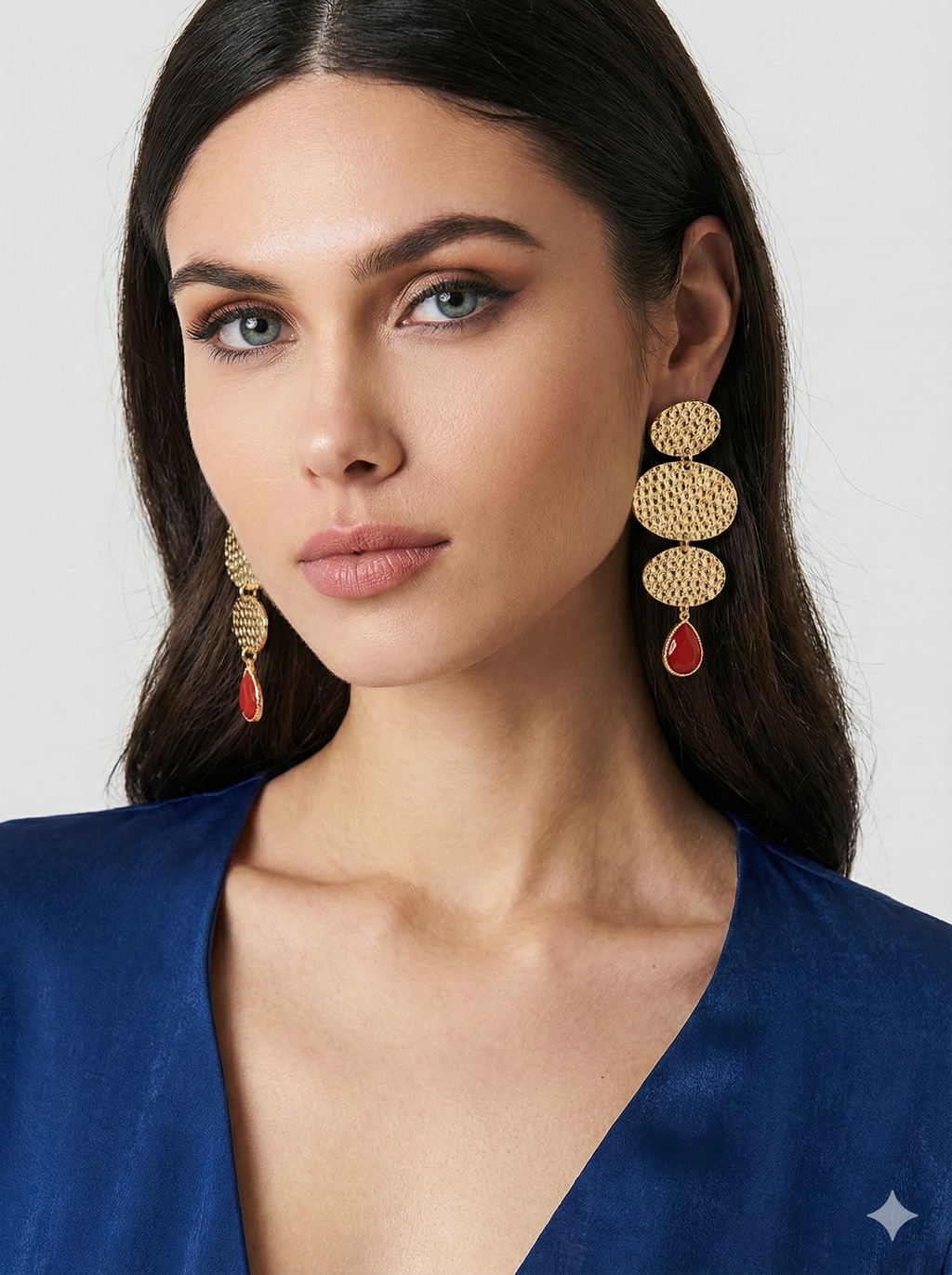18 Kt Gold Plated Gold Orange earring Semi Precious stone