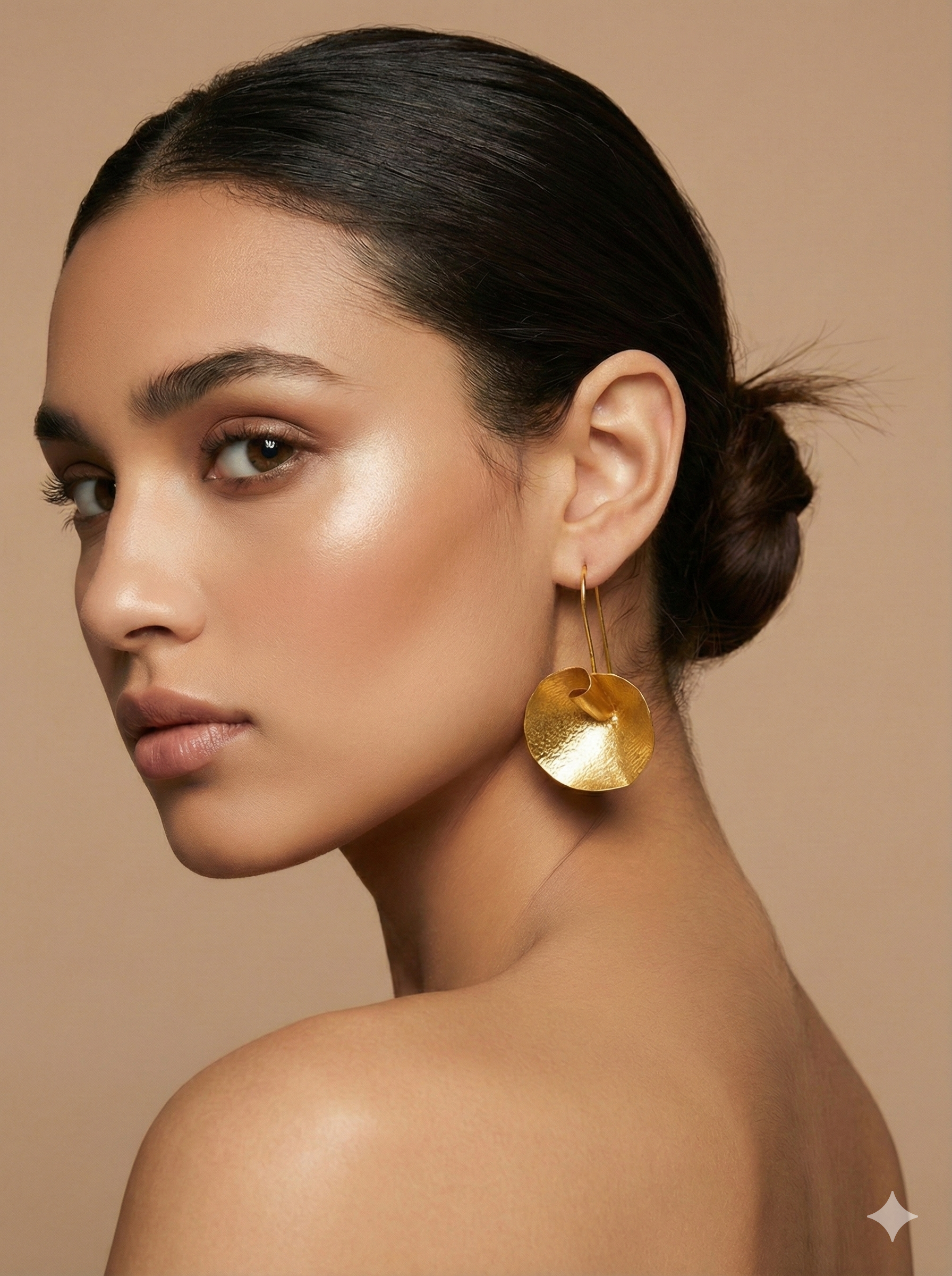 18 Kt Gold Plated Gold hook earring Semi Precious stone
