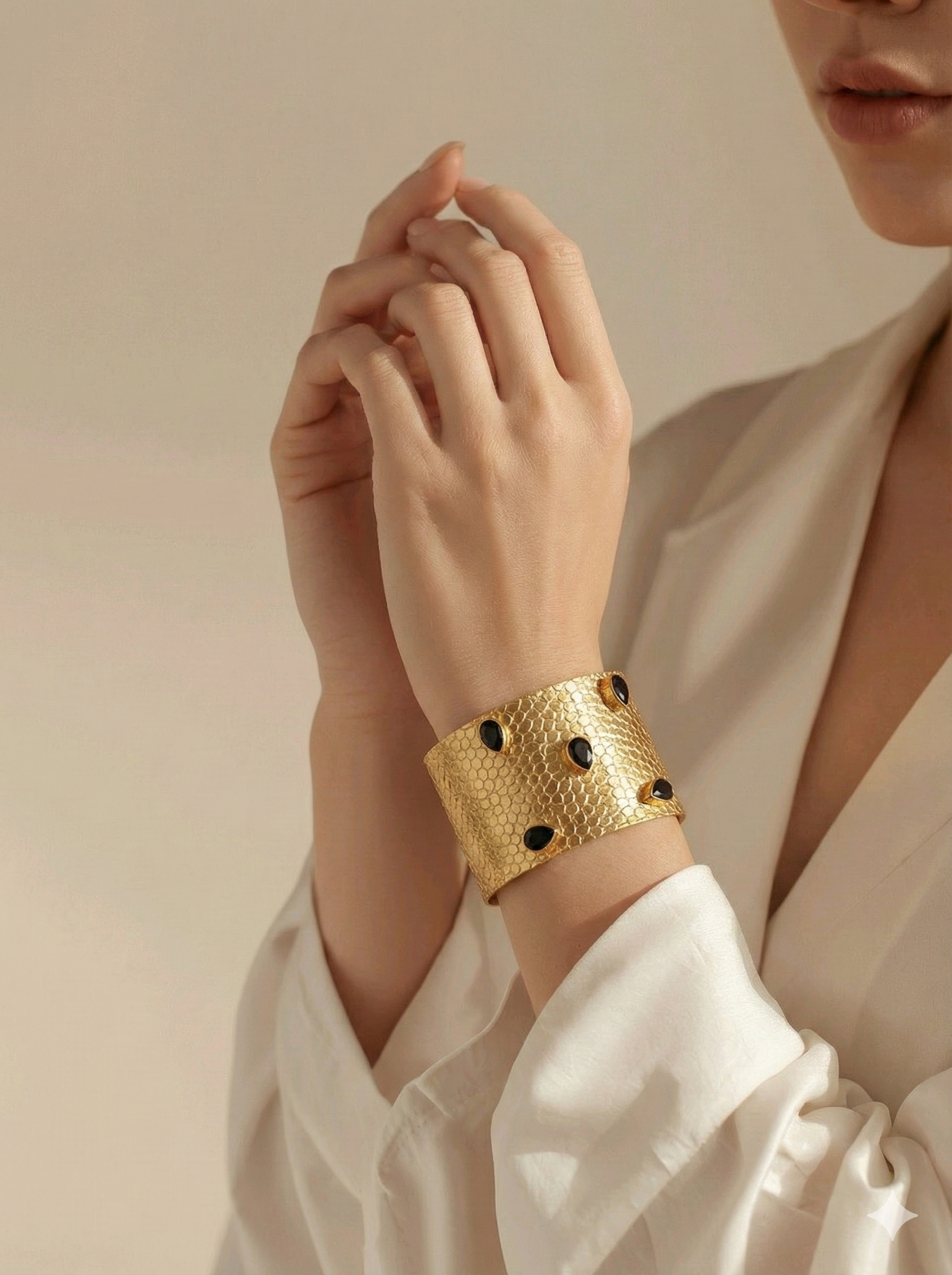 18 Kt Gold Plated Bangle with stones Semi Precious stone