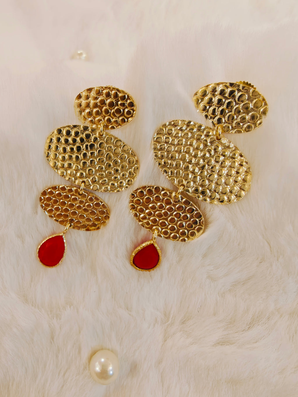 Gold Orange earring