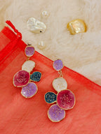 18 Kt Gold Plated Enamel earring Semi Precious stone