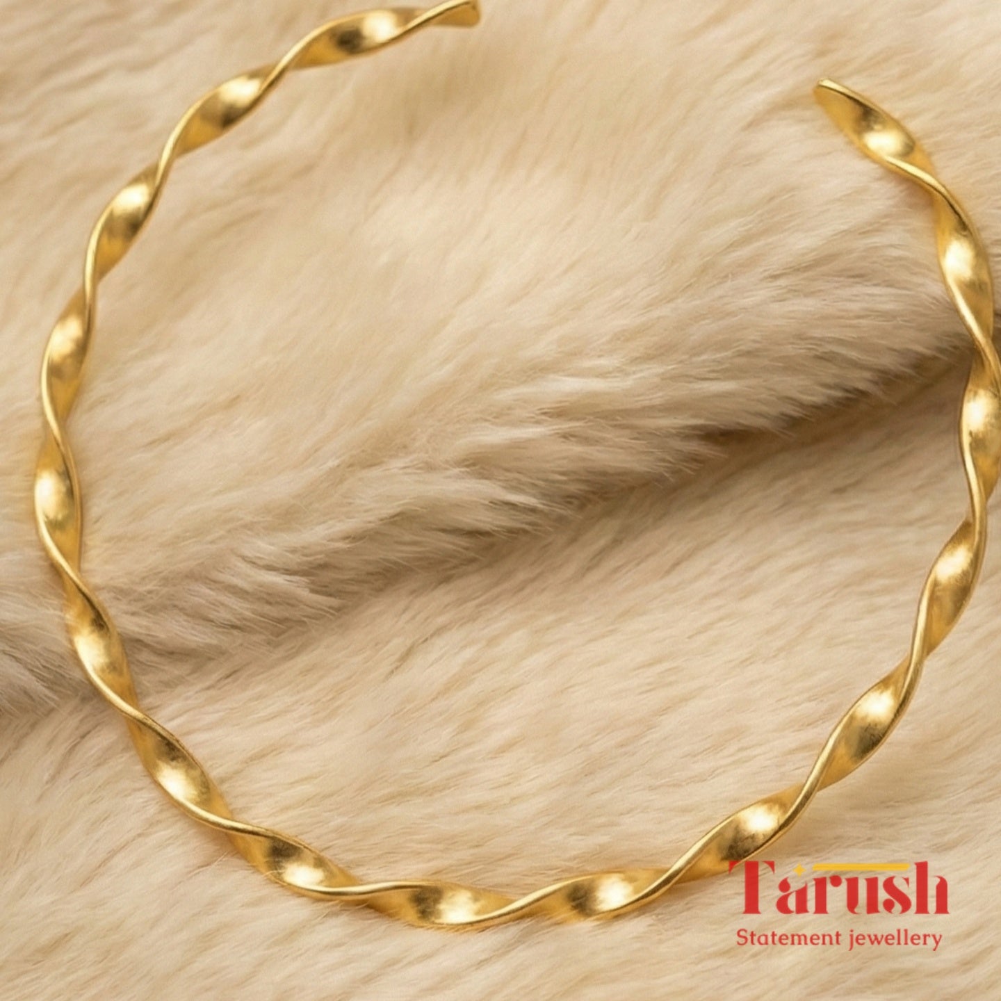 18 kt gold plated Hasli - Golden Spiral Hasli - Look Elegant with Tarush Hasli