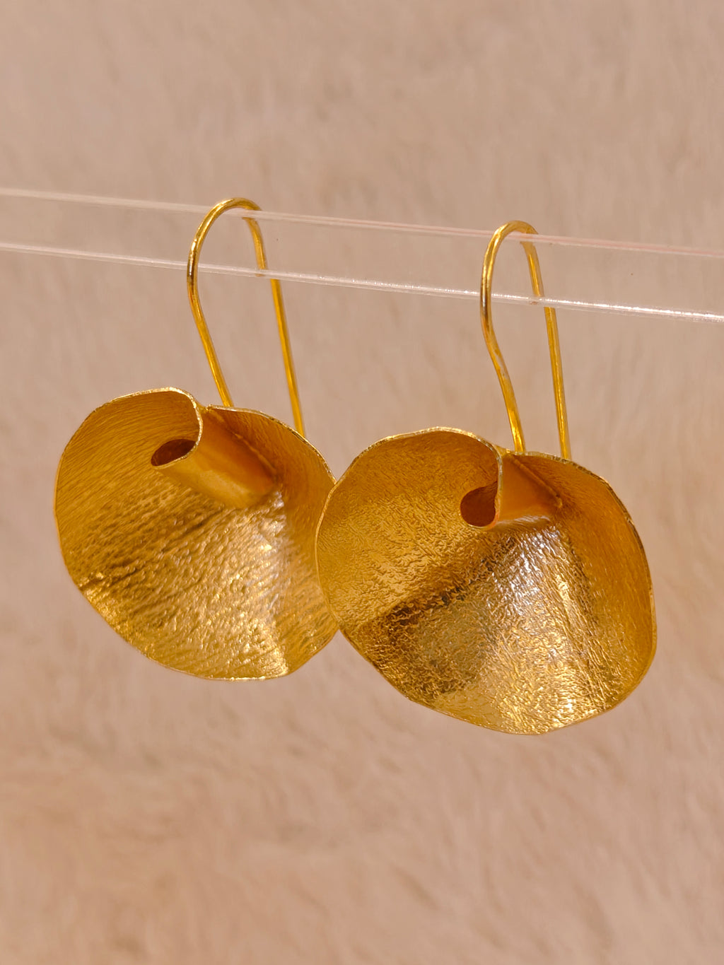 18 Kt Gold Plated Gold hook earring Semi Precious stone