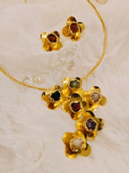18 Kt Gold Plated Hasli necklace Semi Precious stone