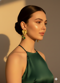 18 Kt Gold Plated Green Stone earrings Semi Precious stone