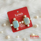 18 Kt Gold Plated Gold Plated - Blue Stone with Real Pearls - Perfect For Your EveryDay Look Semi Precious stone