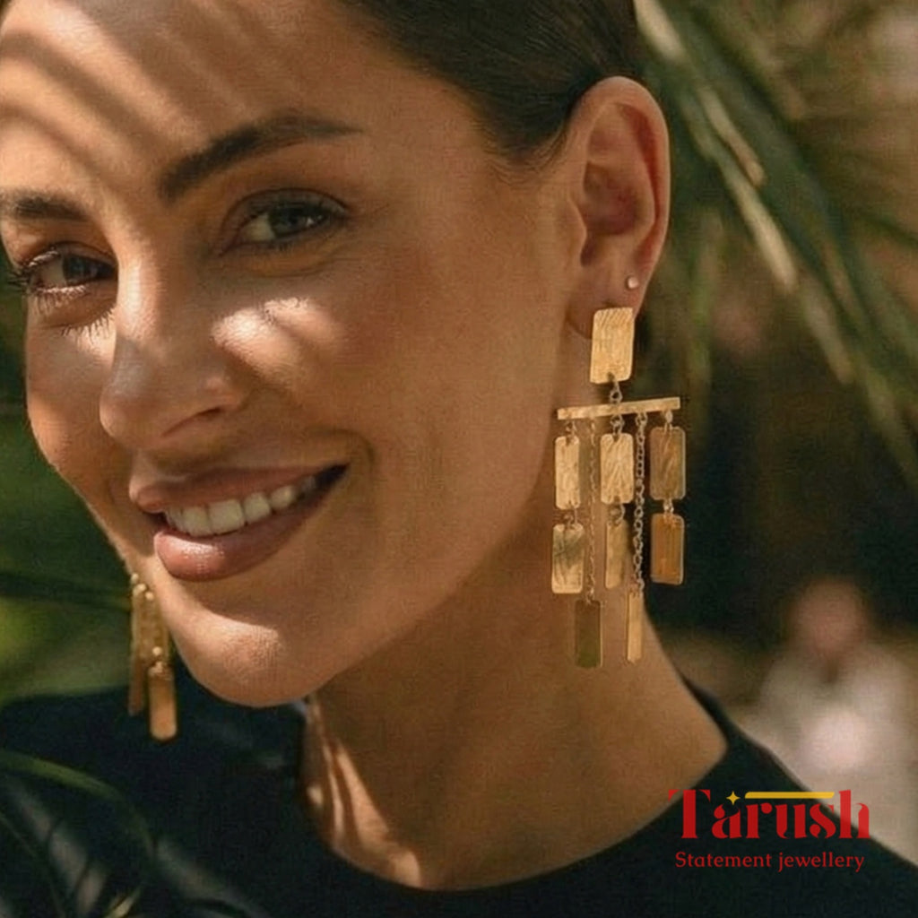 18 Kt Gold Plated Dangling Earrings - Perfect For All Your Occasions