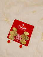 18 Kt Gold Plated Gold Orange earring Semi Precious stone
