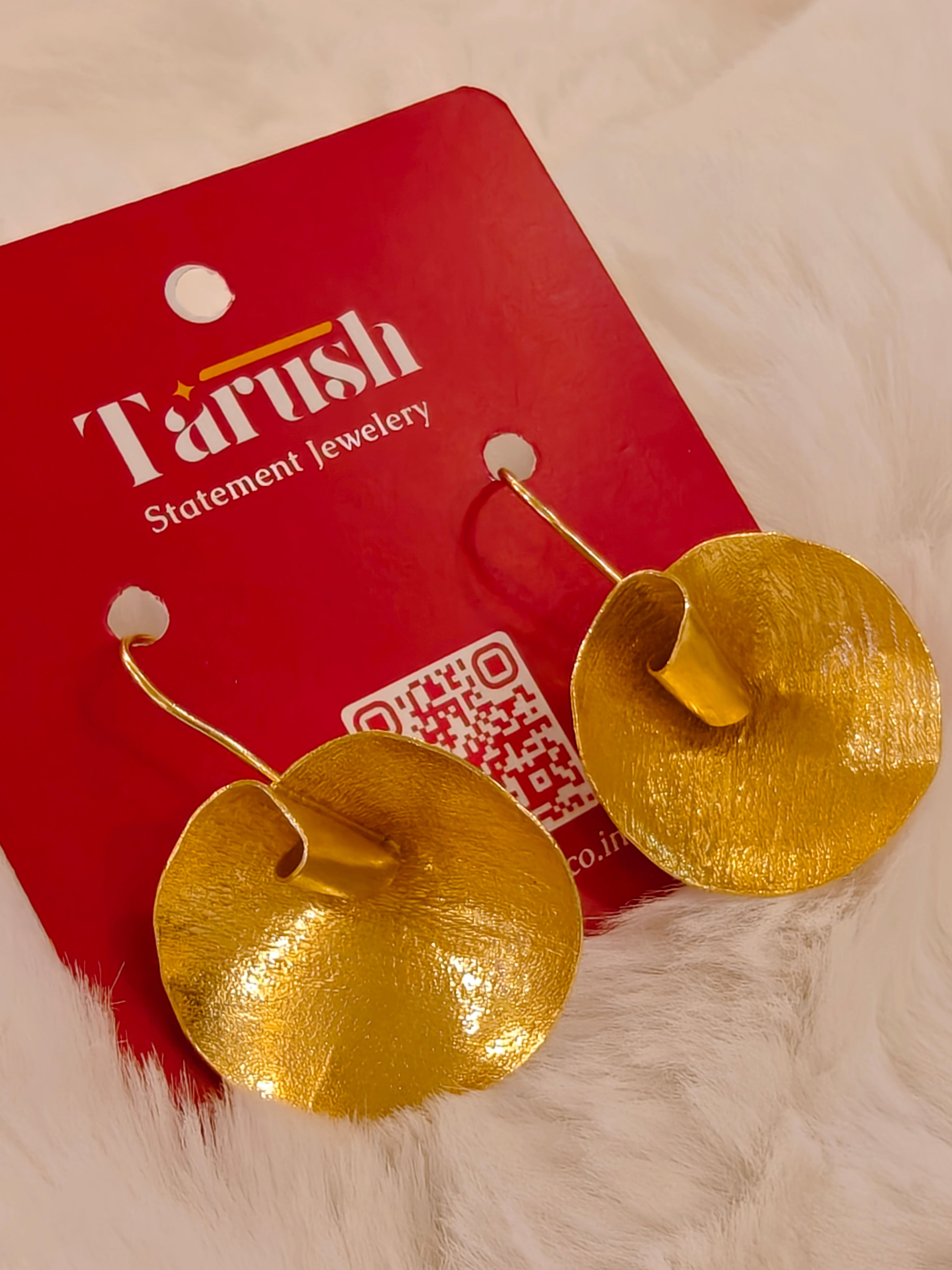 18 Kt Gold Plated Gold hook earring Semi Precious stone