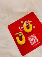 18 kt Gold Plated - Yellow Enamel earring - Perfect for your Everyday Look