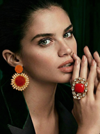 Small earrings and Kundan Ring
