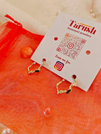 18 Kt Gold Plated Pink Hoop Semi Precious stone