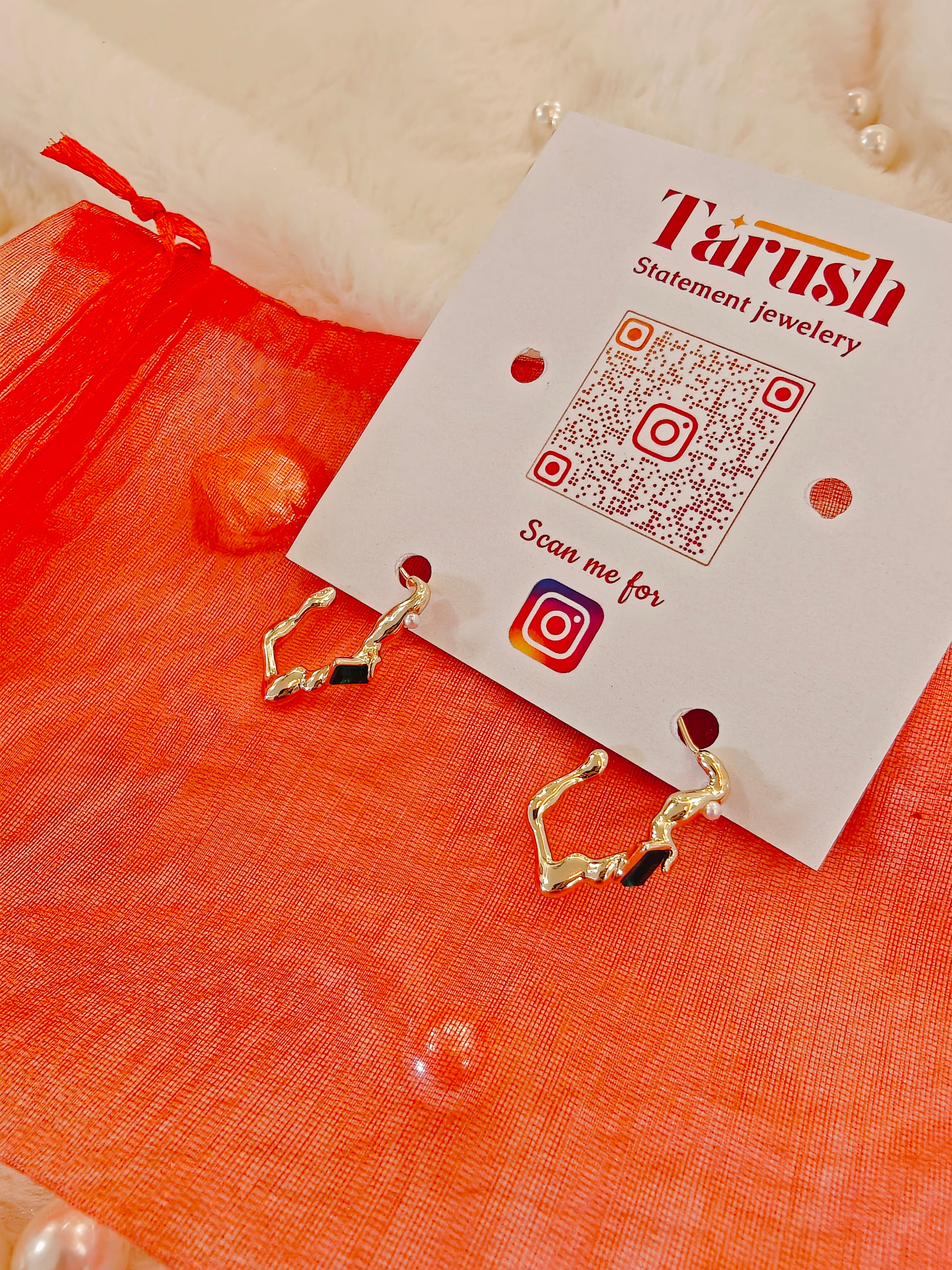 18 Kt Gold Plated Pink Hoop Semi Precious stone