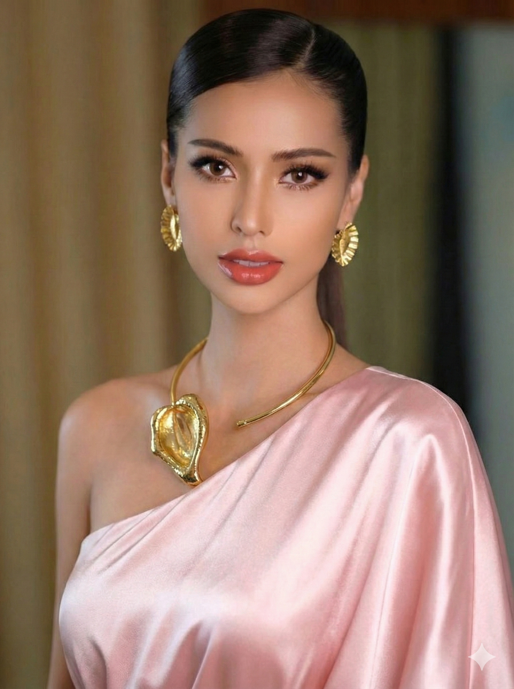 18 Kt Gold Plated Gold hasli set Necklace Semi Precious stone