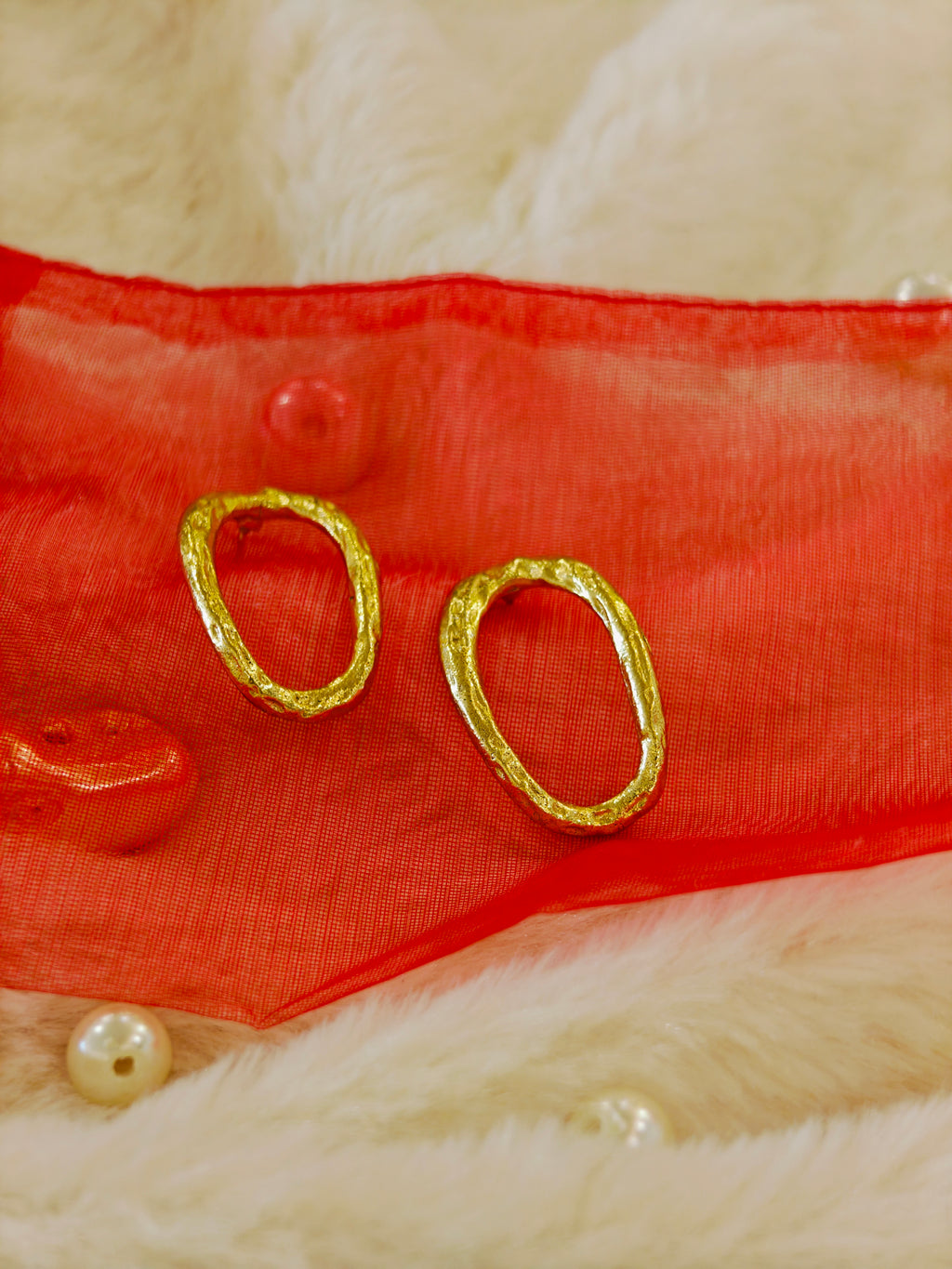 18 Kt Gold Plated Gold earring stud Semi Precious stone