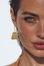 18 Kt Gold Plated Gold Stone earring Semi Precious stone