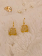 18 Kt Gold Plated Gold Stone earring Semi Precious stone